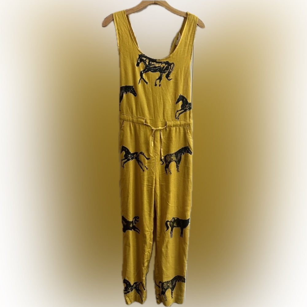 Hombre Necio Oaxaca Horse Print jumpsuit yellow